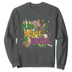 Play Some Boosie Mardi Gras Sweatshirt Funny Louisiana New Orleans Carnival TS11 Dark Heather Print Your Wear