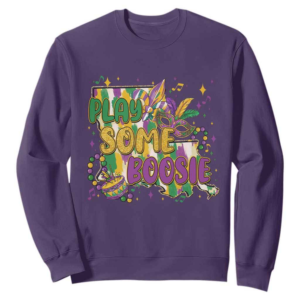 Play Some Boosie Mardi Gras Sweatshirt Funny Louisiana New Orleans Carnival TS11 Purple Print Your Wear