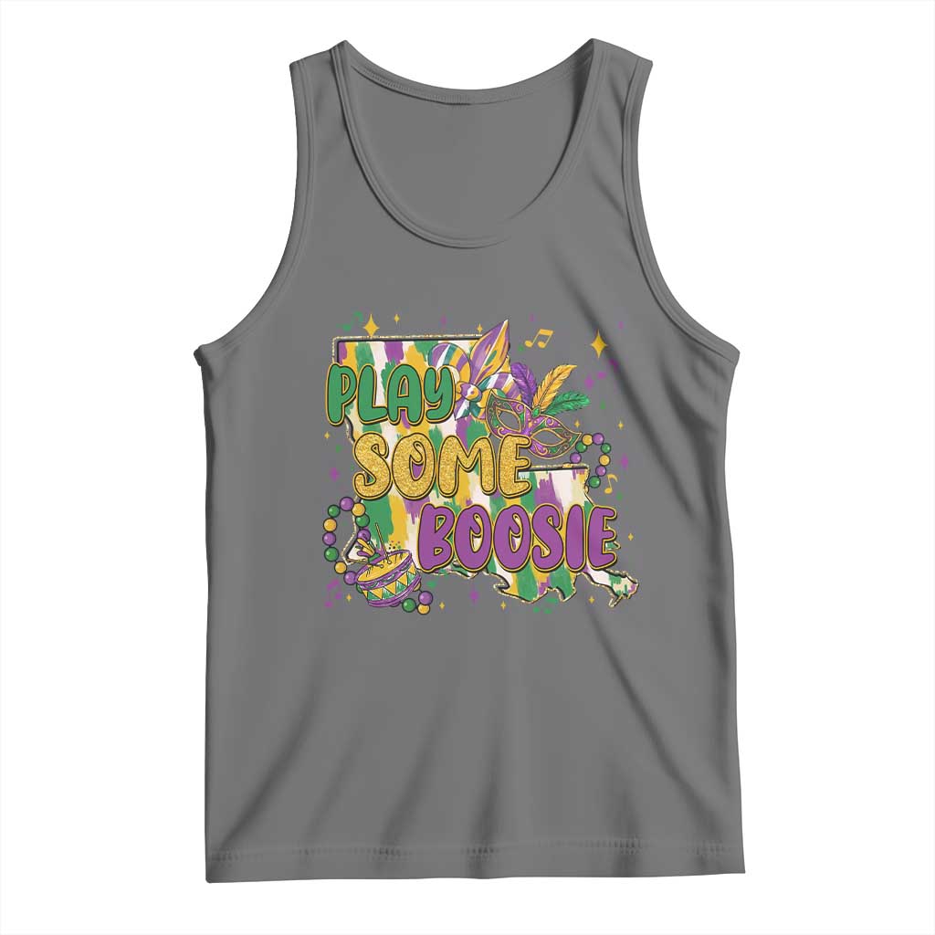 Play Some Boosie Mardi Gras Tank Top Funny Louisiana New Orleans Carnival TS11 Black Heather Print Your Wear