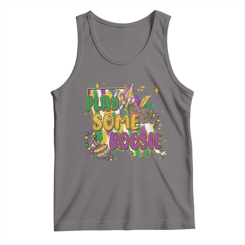 Play Some Boosie Mardi Gras Tank Top Funny Louisiana New Orleans Carnival TS11 Deep Heather Print Your Wear