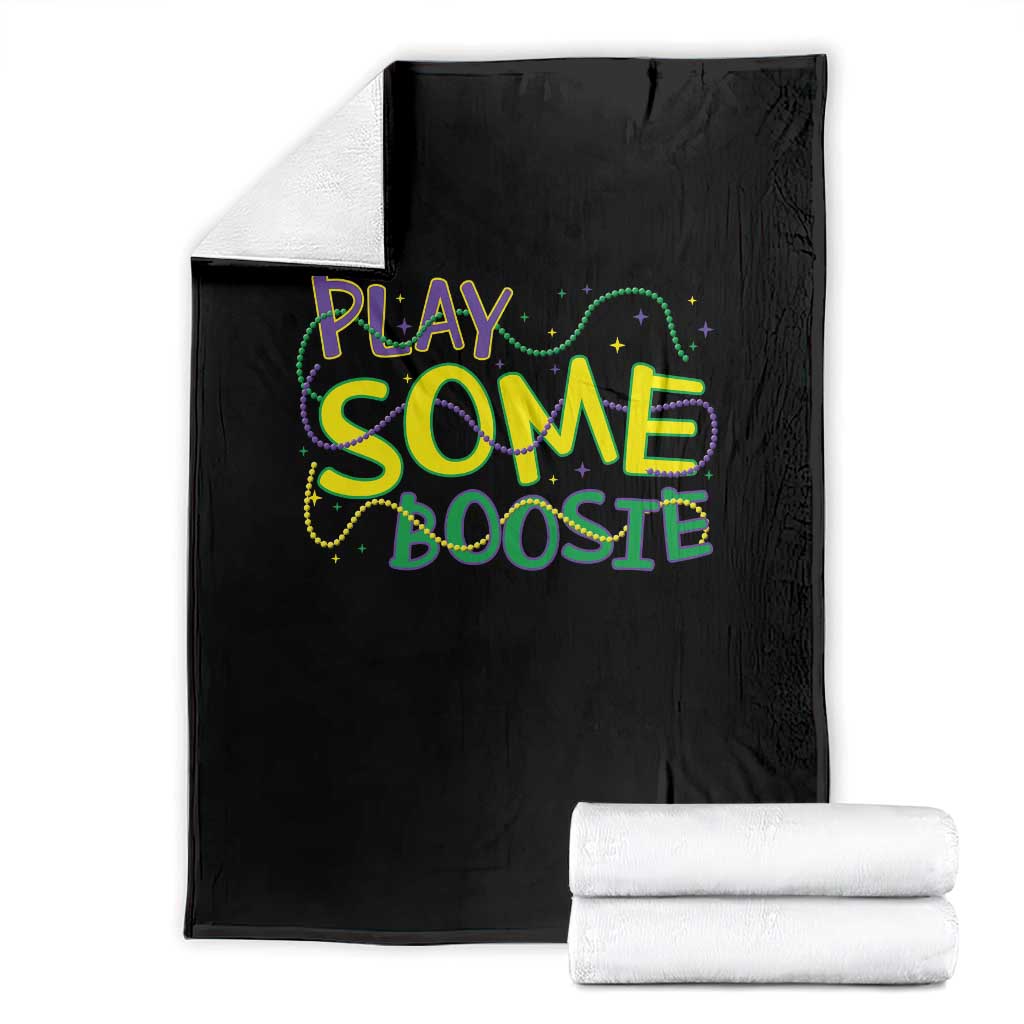 Funny Play Some Boosie Mardi Gras Throw Blanket Beads Carnival Louisiana TS11 Black Print Your Wear