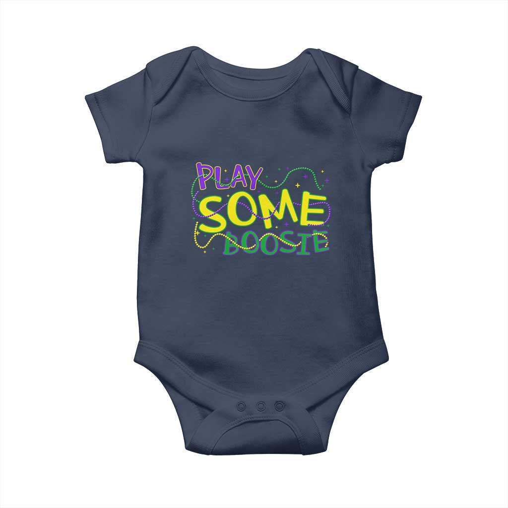 Funny Play Some Boosie Mardi Gras Baby Onesie Beads Carnival Louisiana TS11 Navy Print Your Wear