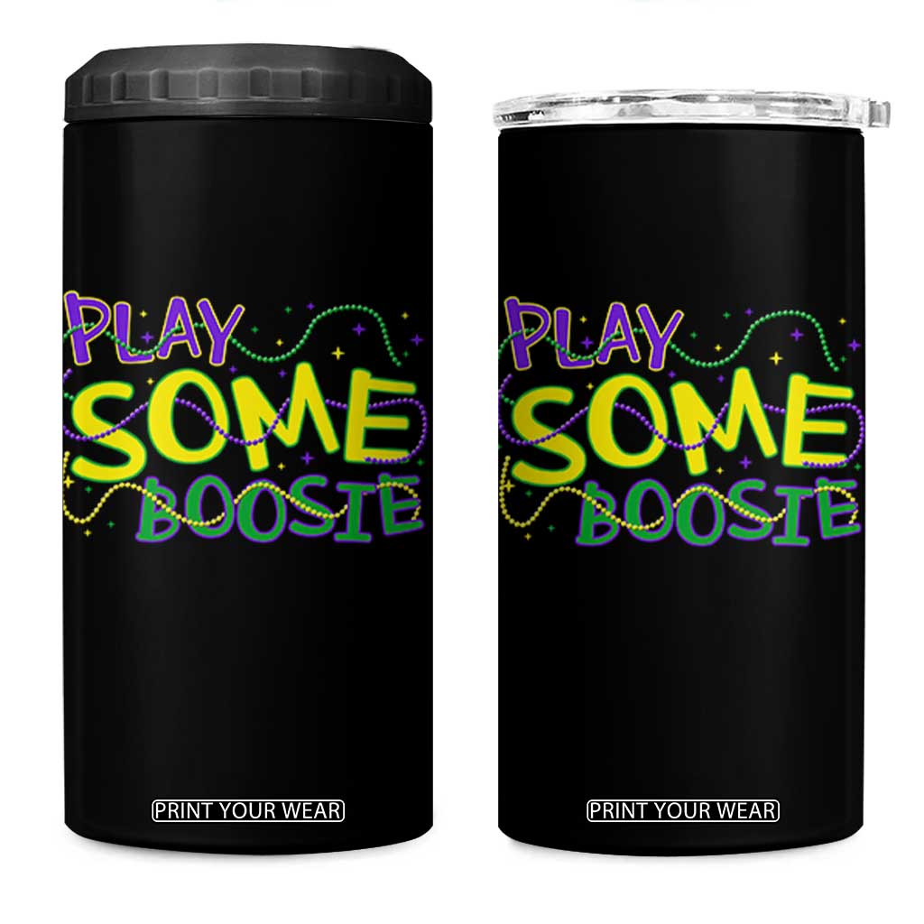 Funny Play Some Boosie Mardi Gras 4 in 1 Can Cooler Tumbler Beads Carnival Louisiana TS11 One Size: 16 oz Black Print Your Wear