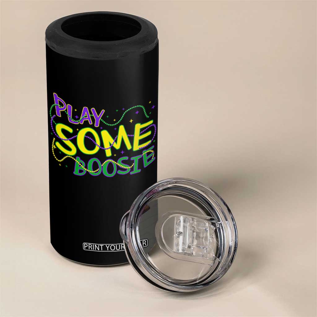 Funny Play Some Boosie Mardi Gras 4 in 1 Can Cooler Tumbler Beads Carnival Louisiana TS11 Print Your Wear