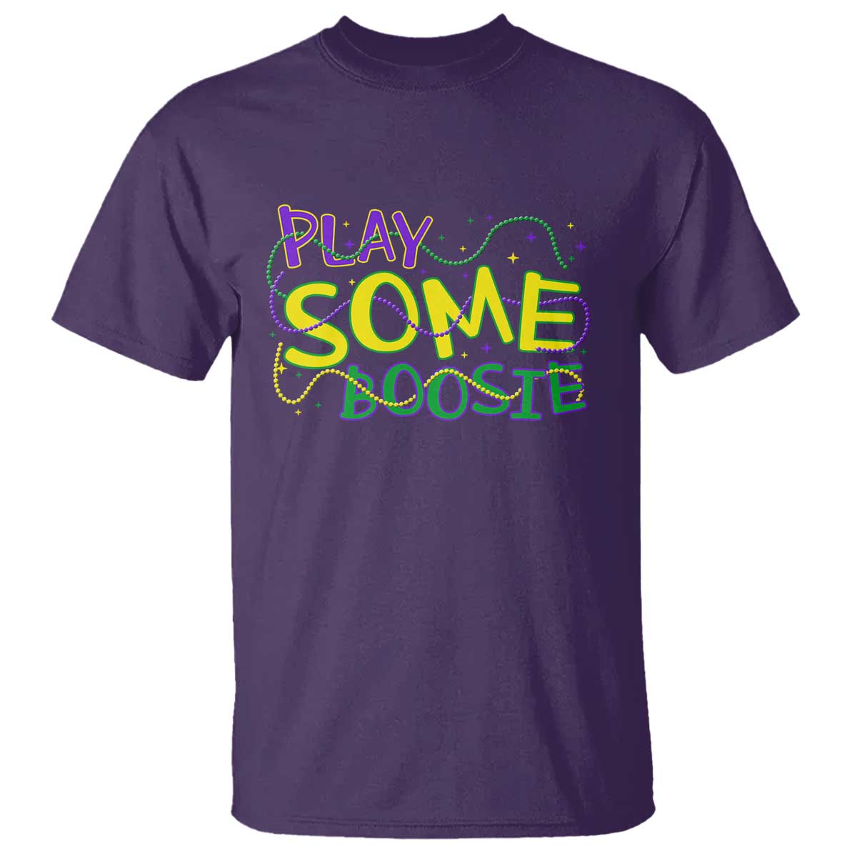Funny Play Some Boosie Mardi Gras T Shirt - Beads Carnival Louisiana Music Humor Tee TS11 Purple Print Your Wear
