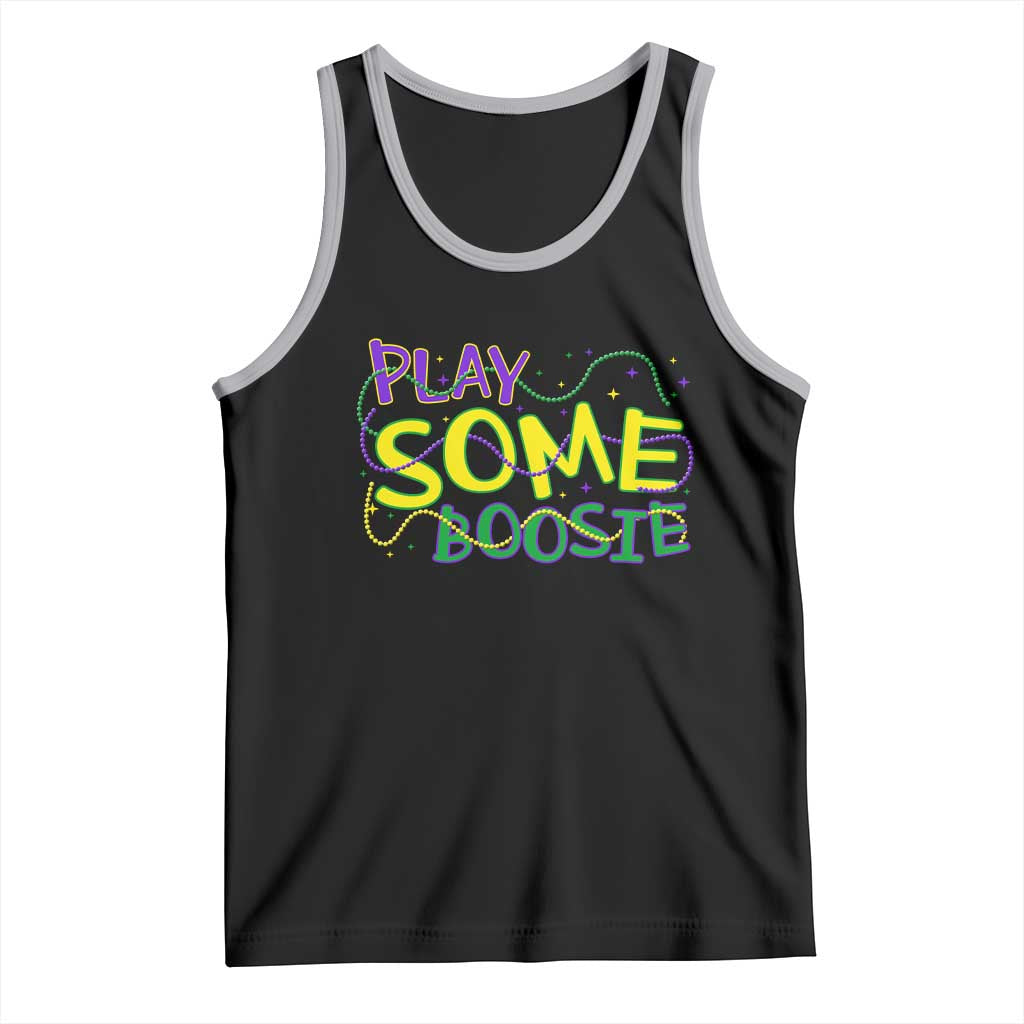 Funny Play Some Boosie Mardi Gras Tank Top Beads Carnival Louisiana TS11 Black Athletic Heather Print Your Wear
