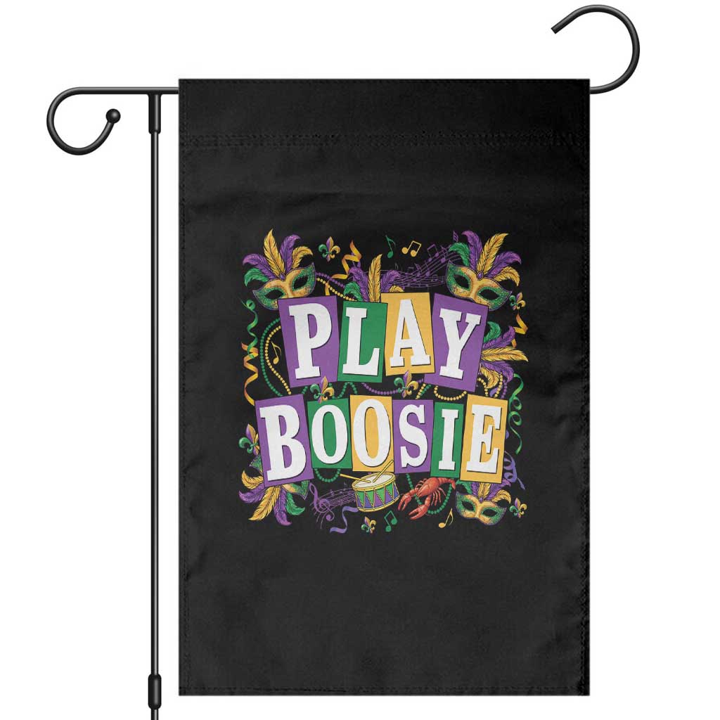 Funny Play Boosie Mardi Gras Garden Flag Fat Tuesday Carnival Fleur De Lis Music TS11 Black Print Your Wear