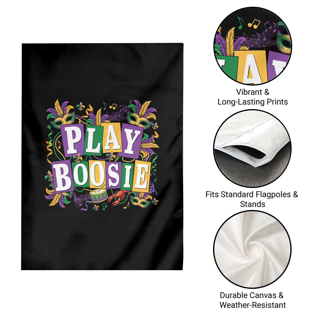 Funny Play Boosie Mardi Gras Garden Flag Fat Tuesday Carnival Fleur De Lis Music TS11 Print Your Wear