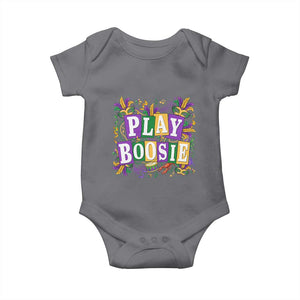 Funny Play Boosie Mardi Gras Baby Onesie Fat Tuesday Carnival Fleur De Lis Music TS11 Charcoal Print Your Wear