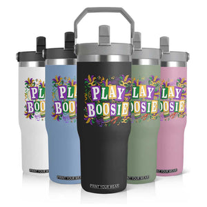 Funny Play Boosie Mardi Gras Flip Straw Tumbler Fat Tuesday Carnival Fleur De Lis Music TS11 Print Your Wear