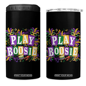 Funny Play Boosie Mardi Gras 4 in 1 Can Cooler Tumbler Fat Tuesday Carnival Fleur De Lis Music TS11 One Size: 16 oz Black Print Your Wear