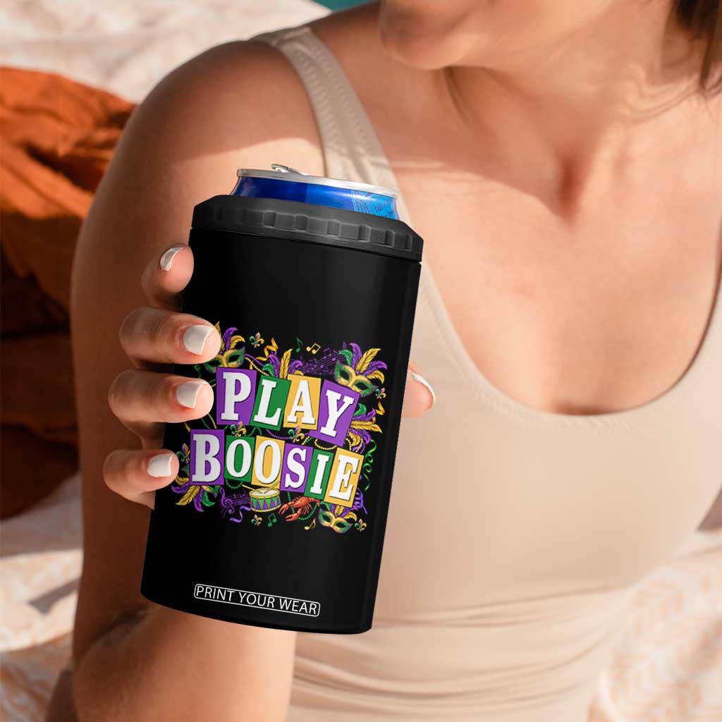 Funny Play Boosie Mardi Gras 4 in 1 Can Cooler Tumbler Fat Tuesday Carnival Fleur De Lis Music TS11 Print Your Wear