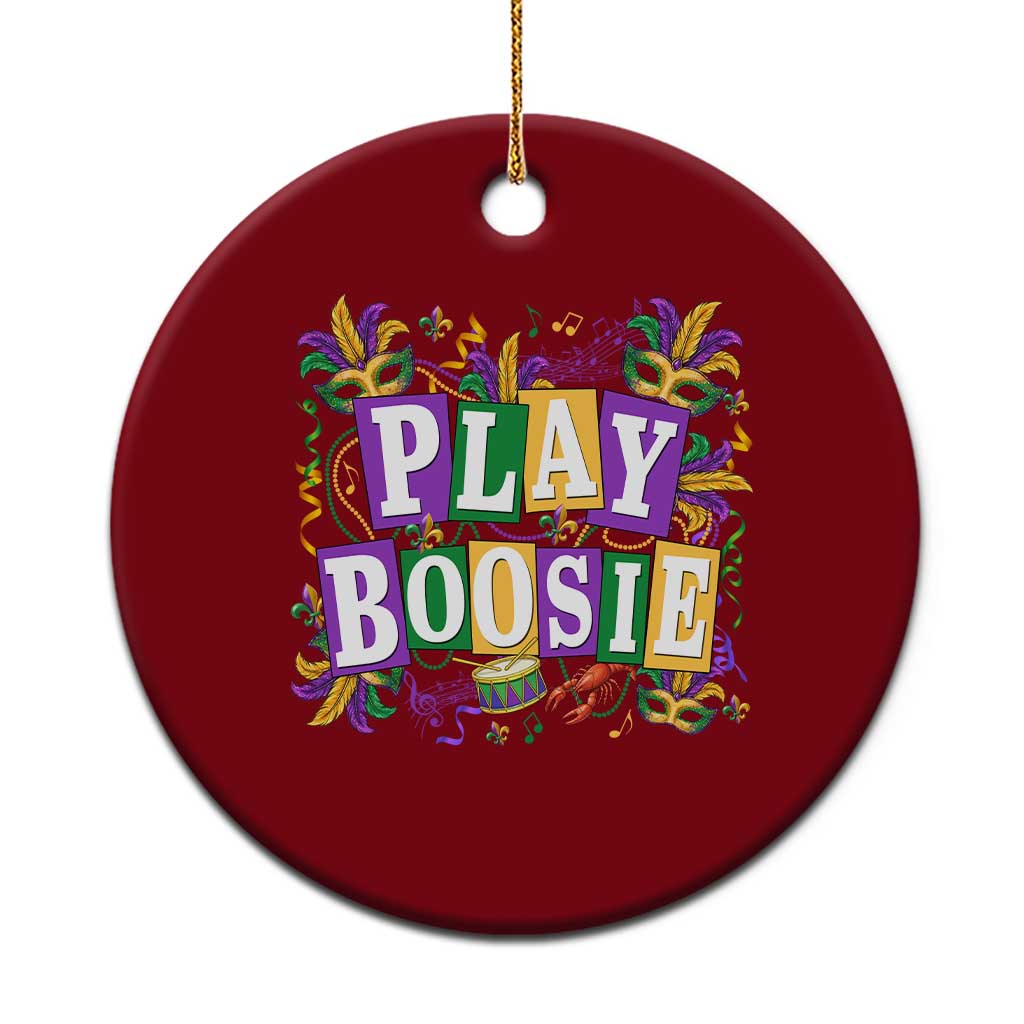 Funny Play Boosie Mardi Gras Ceramic Ornament Fat Tuesday Carnival Fleur De Lis Music TS11 1pc Red Print Your Wear