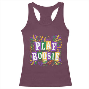 Funny Play Boosie Mardi Gras Racerback Tank Top Fat Tuesday Carnival Fleur De Lis Music TS11 Maroon Print Your Wear