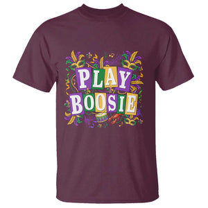Funny Play Boosie Mardi Gras T Shirt Fat Tuesday Carnival Fleur De Lis Music TS11 Maroon Print Your Wear