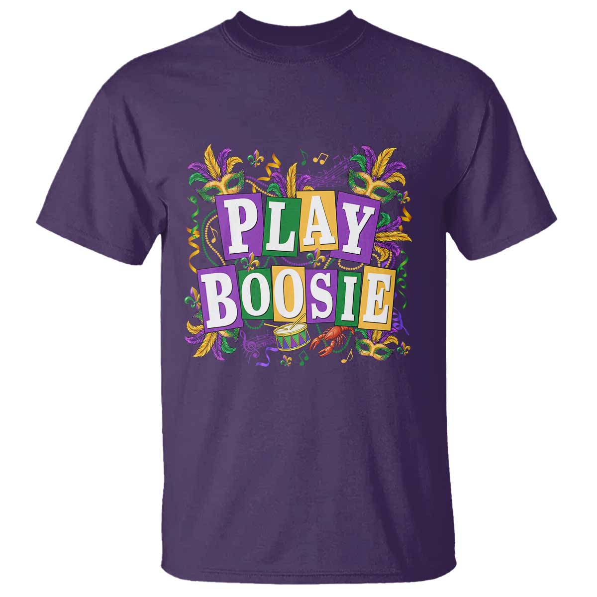 Funny Play Boosie Mardi Gras T Shirt Fat Tuesday Carnival Fleur De Lis Music TS11 Purple Print Your Wear