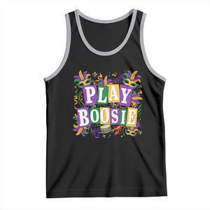 Funny Play Boosie Mardi Gras Tank Top Fat Tuesday Carnival Fleur De Lis Music TS11 Black Athletic Heather Print Your Wear