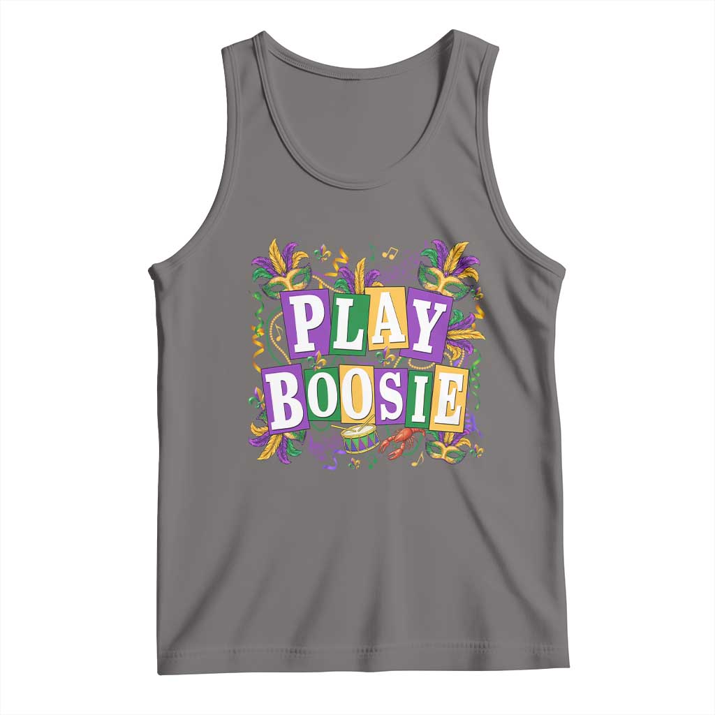 Funny Play Boosie Mardi Gras Tank Top Fat Tuesday Carnival Fleur De Lis Music TS11 Deep Heather Print Your Wear