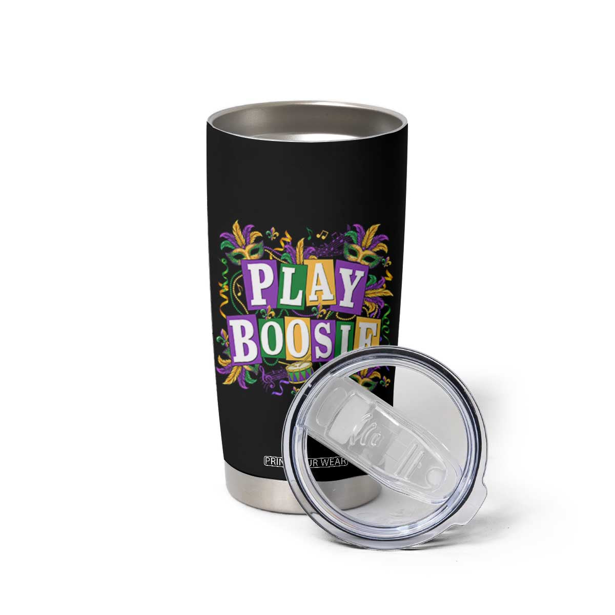 Funny Play Boosie Mardi Gras Tumbler Cup Fat Tuesday Carnival Fleur De Lis Music TS11 Print Your Wear