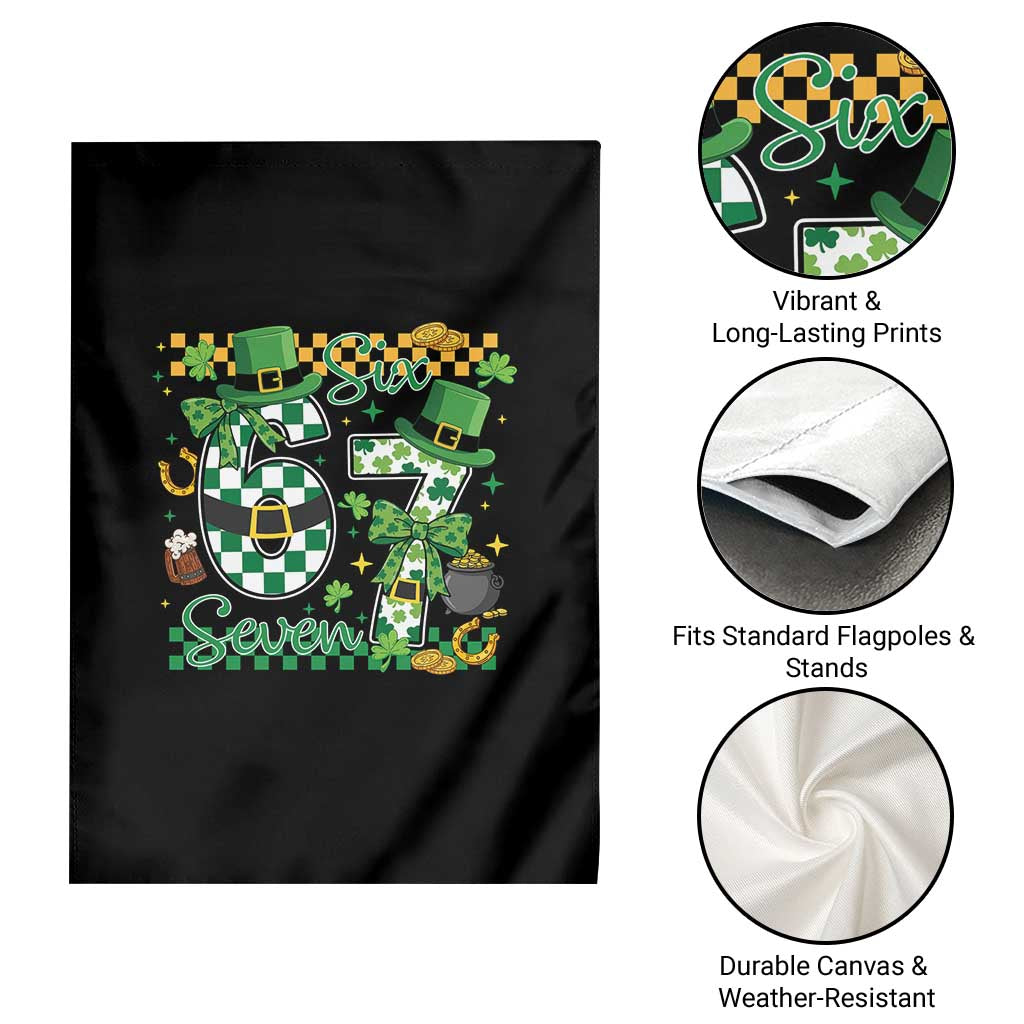 67 St Patricks Day Garden Flag Funny Six Seven Meme Lucky Shamrock TS11 Print Your Wear