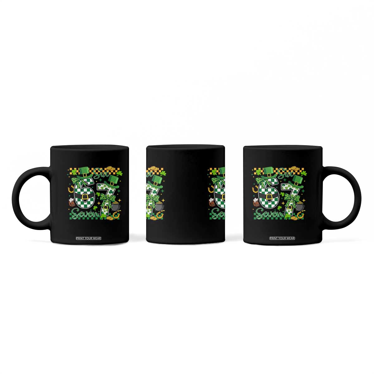 67 St Patricks Day Coffee Mug Funny Six Seven Meme Lucky Shamrock TS11 Print Your Wear