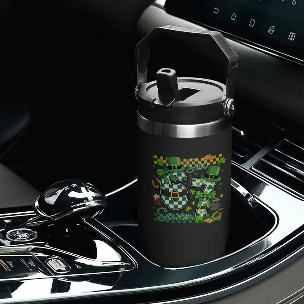 67 St Patricks Day Flip Straw Tumbler Funny Six Seven Meme Lucky Shamrock TS11 Print Your Wear