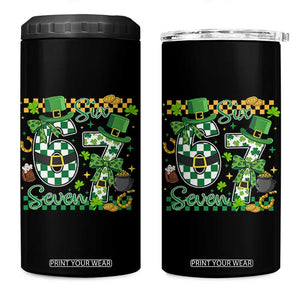 67 St Patricks Day 4 in 1 Can Cooler Tumbler Funny Six Seven Meme Lucky Shamrock TS11 One Size: 16 oz Black Print Your Wear