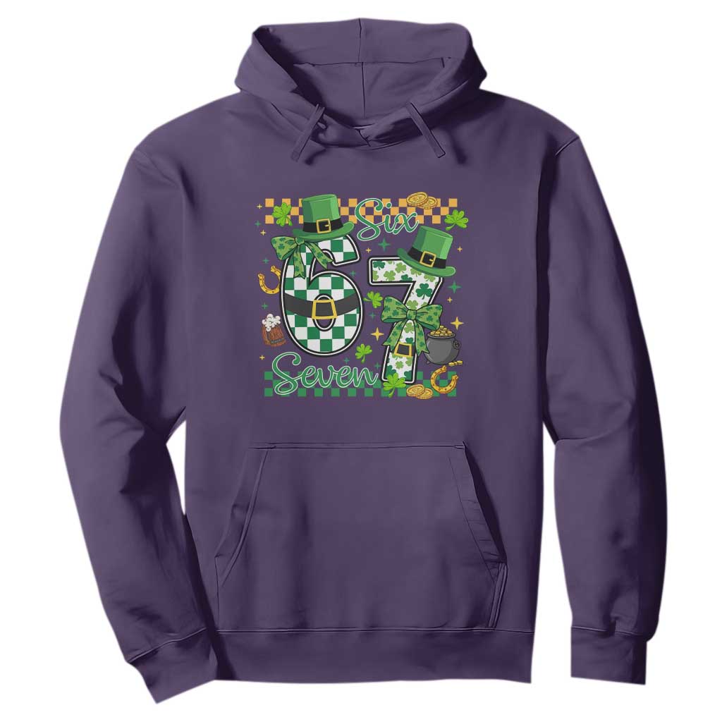 67 St Patricks Day Hoodie Funny Six Seven Meme Lucky Shamrock TS11 Purple Print Your Wear