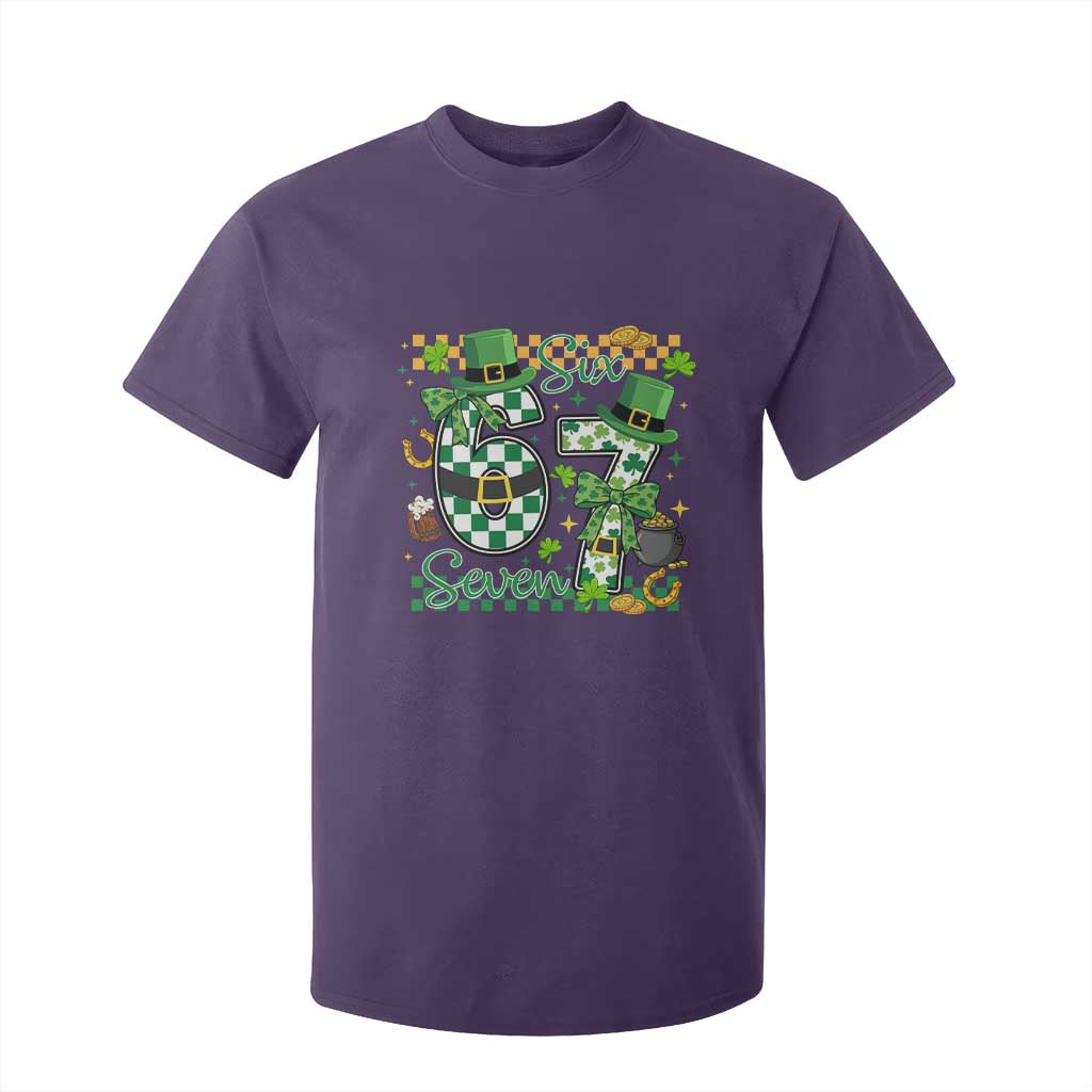 67 St Patricks Day T Shirt For Kid Funny Six Seven Meme Lucky Shamrock TS11 Purple Print Your Wear