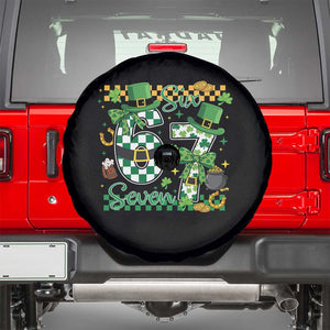 67 St Patricks Day Spare Tire Cover Funny Six Seven Meme Lucky Shamrock TS11 Black Print Your Wear