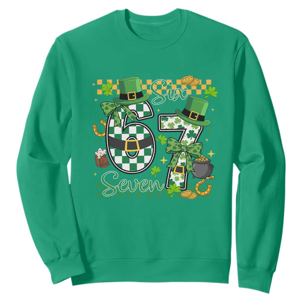 67 St Patricks Day Sweatshirt Funny Six Seven Meme Lucky Shamrock TS11 Irish Green Print Your Wear
