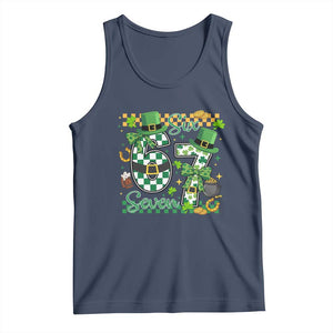67 St Patricks Day Tank Top Funny Six Seven Meme Lucky Shamrock TS11 Navy Print Your Wear