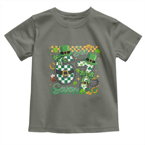 67 St Patricks Day Toddler T Shirt Funny Six Seven Meme Lucky Shamrock TS11 Military Green Print Your Wear