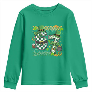 67 St Patricks Day Youth Sweatshirt Funny Six Seven Meme Lucky Shamrock TS11 Irish Green Print Your Wear