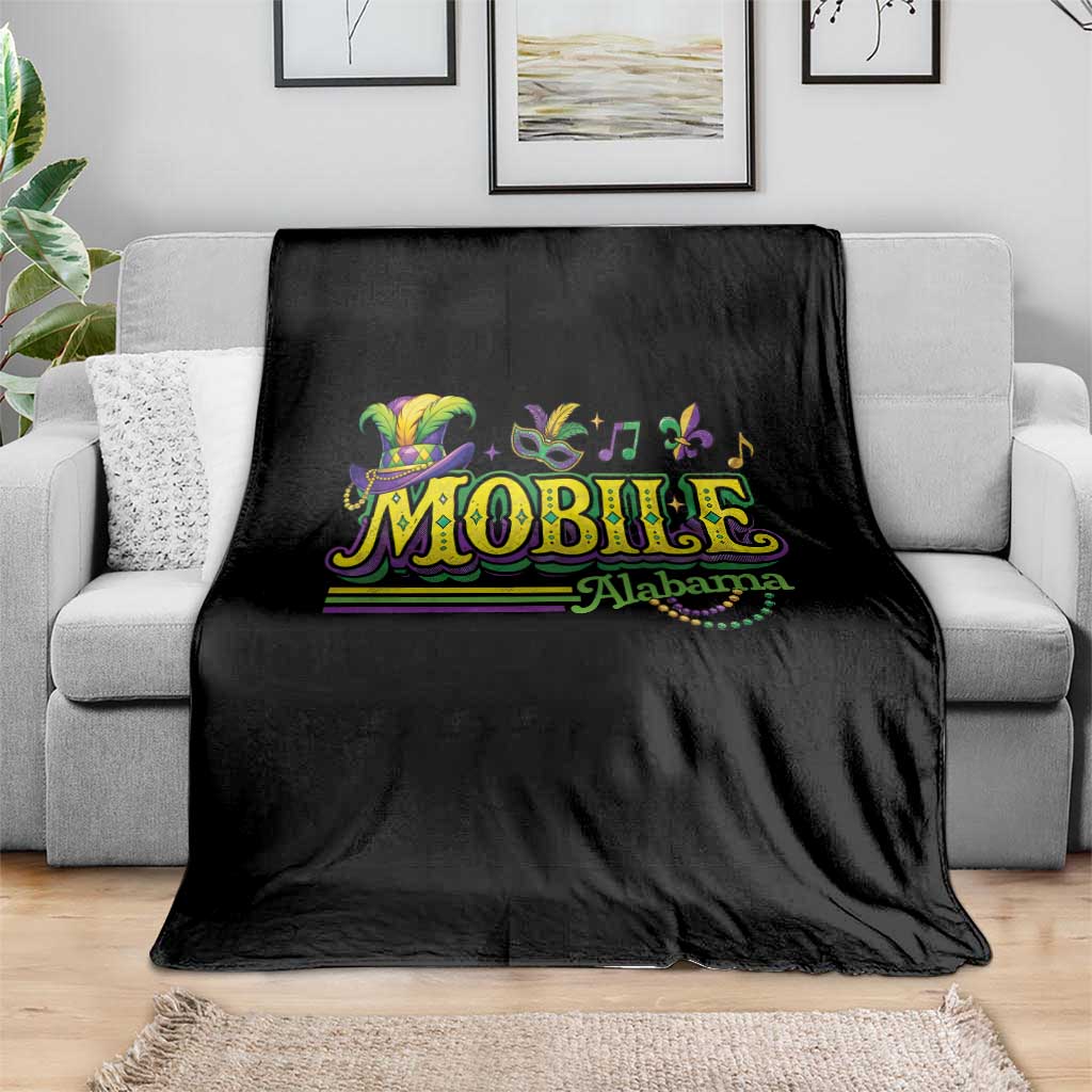 Mardi Gras Mobile Alabama AL Carnival Beads Throw Blanket TS11 Print Your Wear