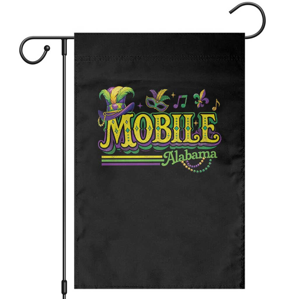 Mardi Gras Mobile Alabama AL Carnival Beads Garden Flag TS11 Black Print Your Wear