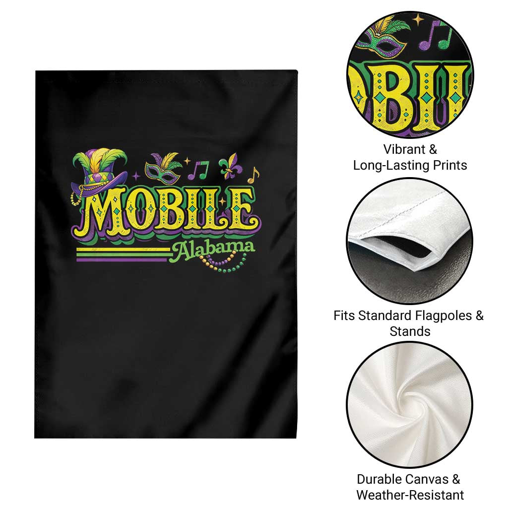 Mardi Gras Mobile Alabama AL Carnival Beads Garden Flag TS11 Print Your Wear