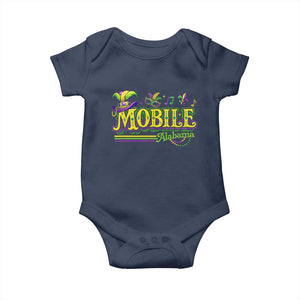 Mardi Gras Mobile Alabama AL Carnival Beads Baby Onesie TS11 Navy Print Your Wear