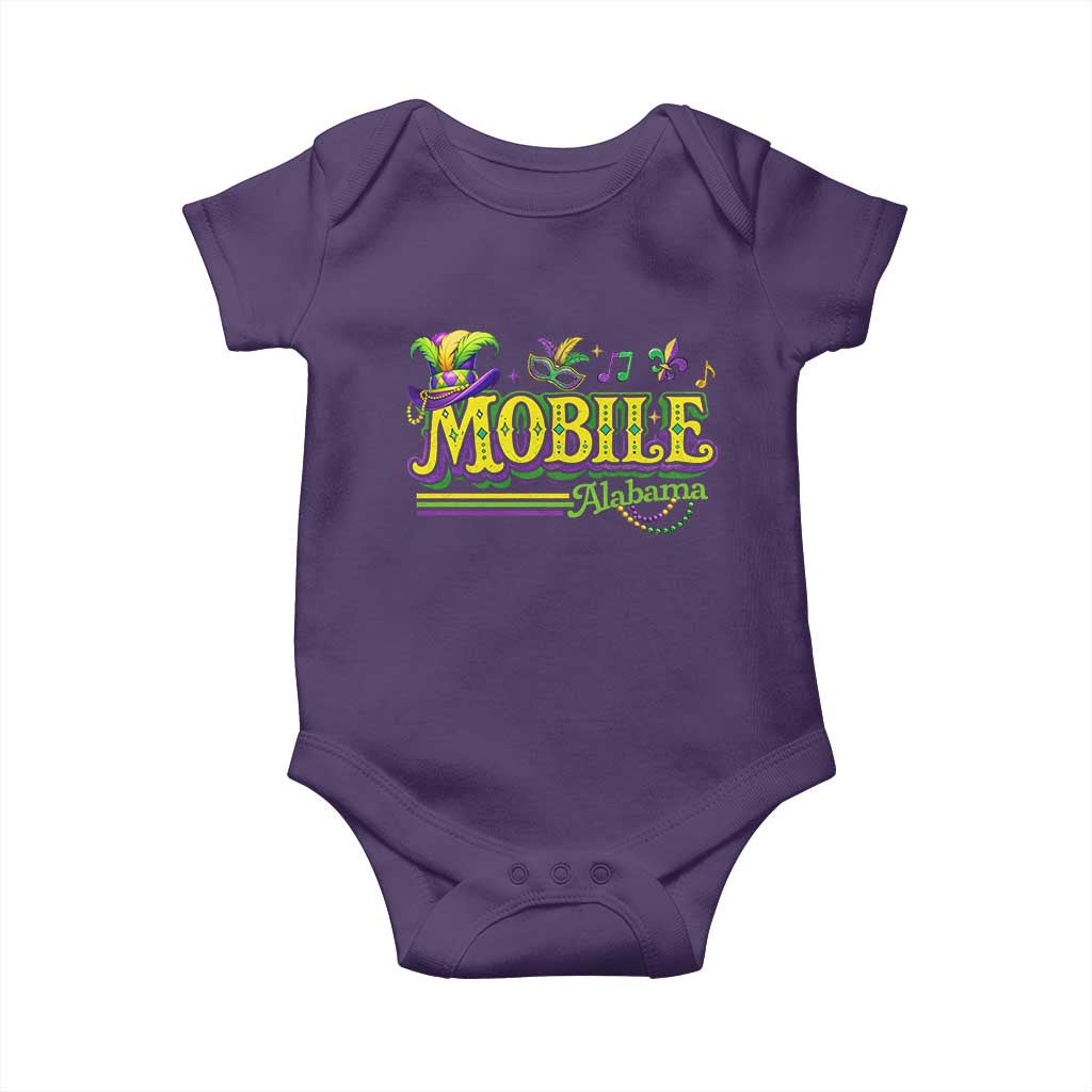 Mardi Gras Mobile Alabama AL Carnival Beads Baby Onesie TS11 Purple Print Your Wear