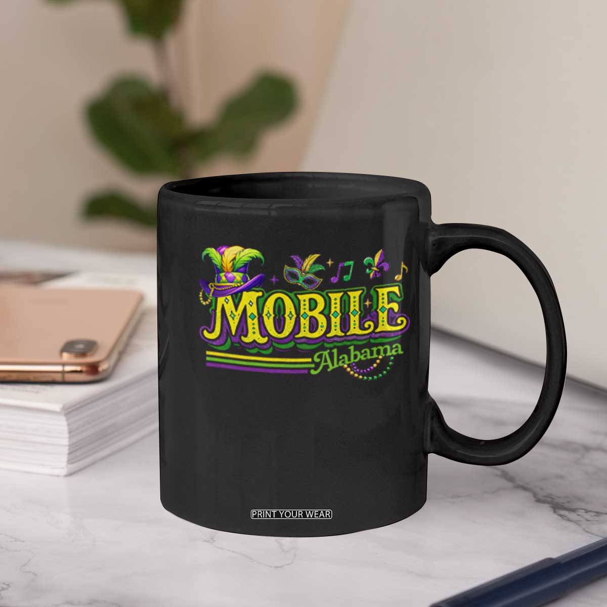 Mardi Gras Mobile Alabama AL Carnival Beads Coffee Mug TS11 Print Your Wear