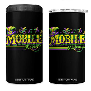 Mardi Gras Mobile Alabama AL Carnival Beads 4 in 1 Can Cooler Tumbler TS11 One Size: 16 oz Black Print Your Wear