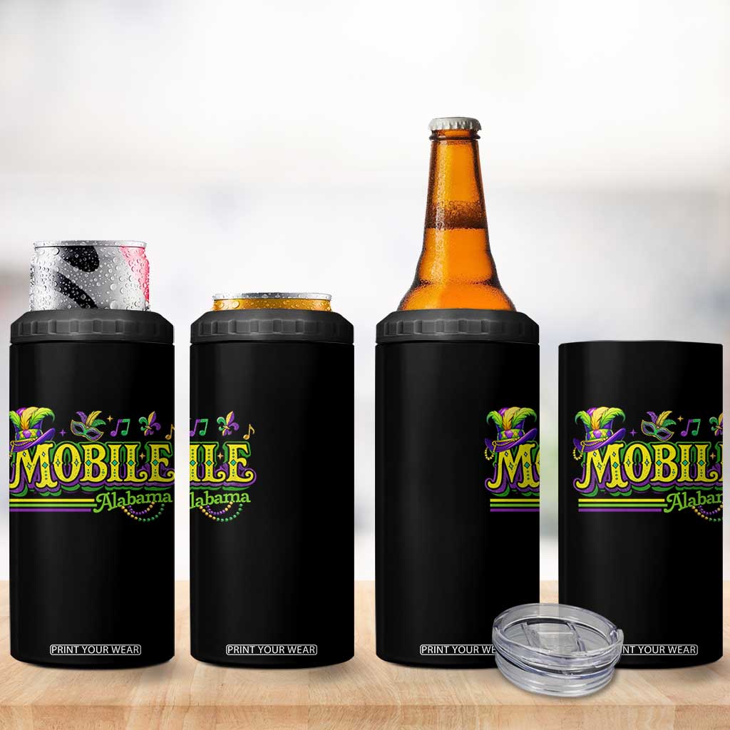 Mardi Gras Mobile Alabama AL Carnival Beads 4 in 1 Can Cooler Tumbler TS11 Print Your Wear