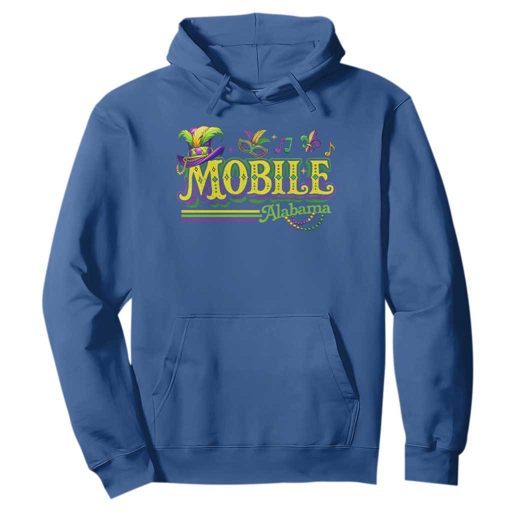 Mardi Gras Mobile Alabama AL Carnival Beads Hoodie TS11 Royal Blue Print Your Wear