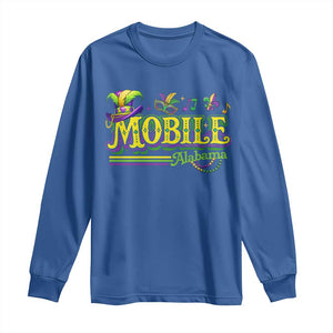 Mardi Gras Mobile Alabama AL Carnival Beads Long Sleeve Shirt TS11 Royal Blue Print Your Wear