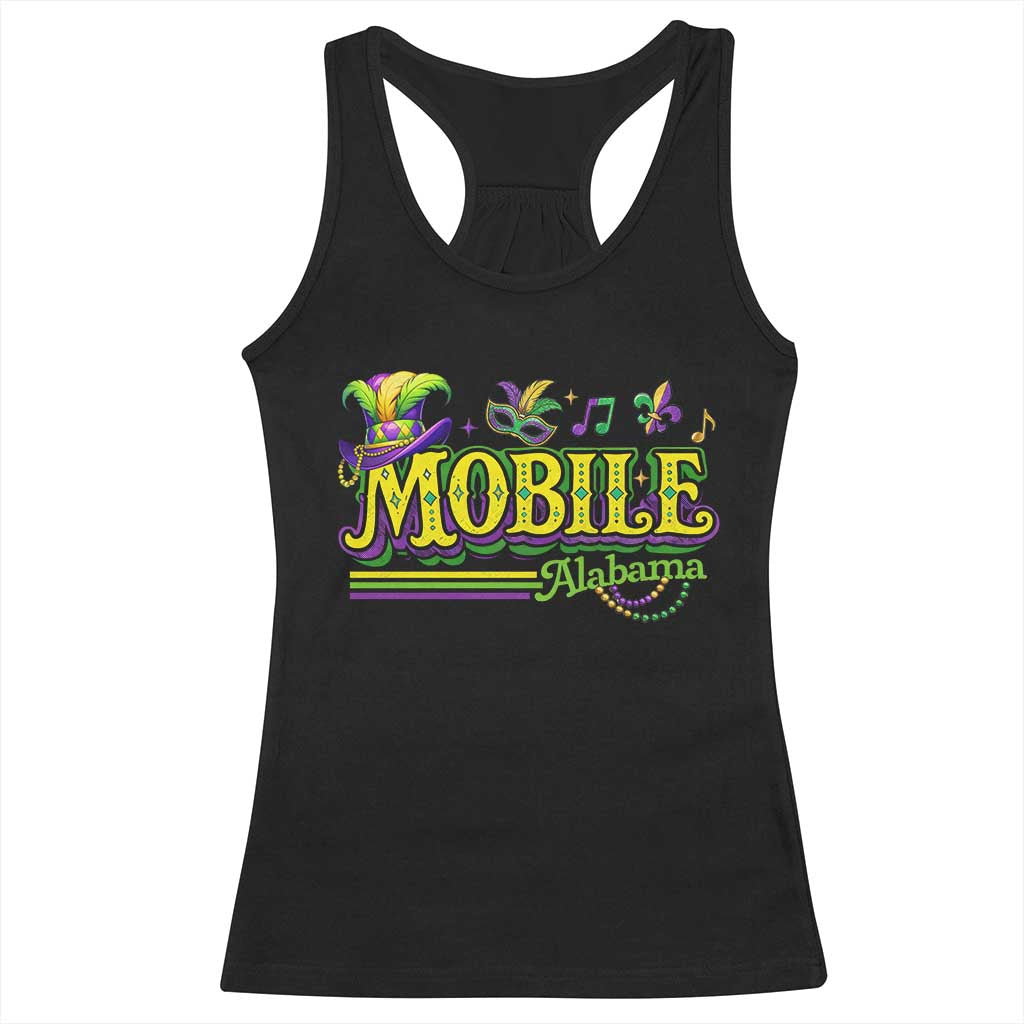 Mardi Gras Mobile Alabama AL Carnival Beads Racerback Tank Top TS11 Black Print Your Wear