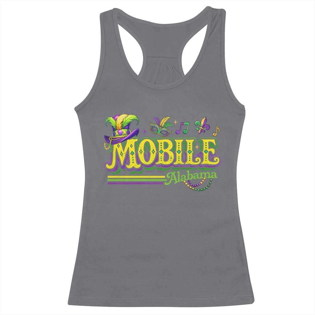 Mardi Gras Mobile Alabama AL Carnival Beads Racerback Tank Top TS11 Charcoal Print Your Wear