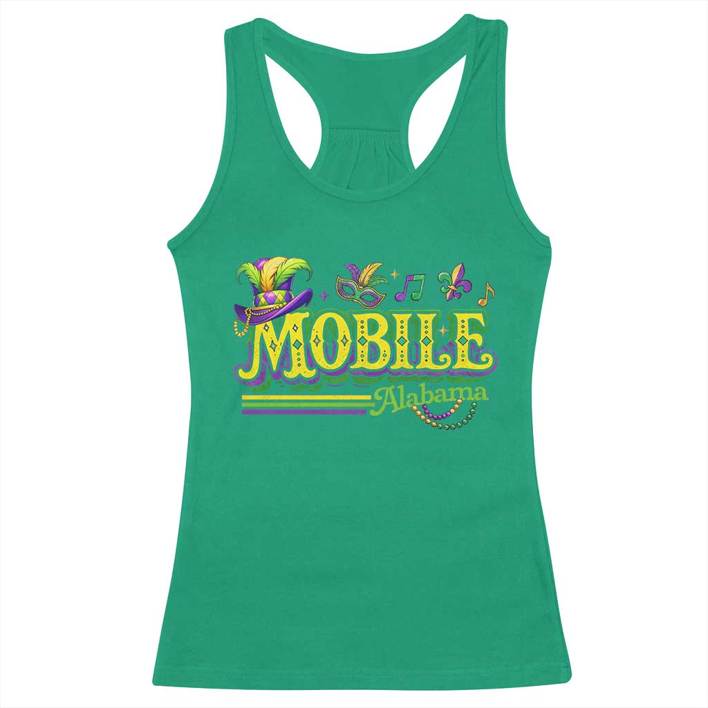 Mardi Gras Mobile Alabama AL Carnival Beads Racerback Tank Top TS11 Irish Green Print Your Wear