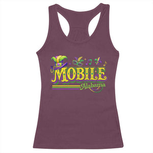 Mardi Gras Mobile Alabama AL Carnival Beads Racerback Tank Top TS11 Maroon Print Your Wear
