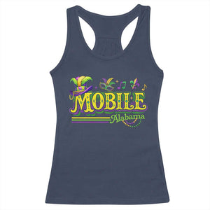 Mardi Gras Mobile Alabama AL Carnival Beads Racerback Tank Top TS11 Navy Print Your Wear