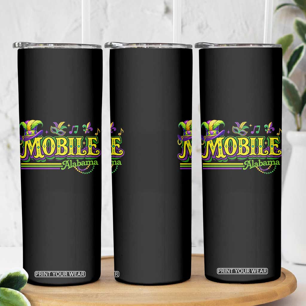 Mardi Gras Mobile Alabama AL Carnival Beads Skinny Tumbler TS11 Print Your Wear
